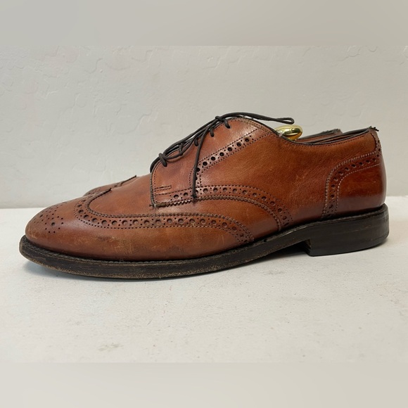 ALLEN EDMONDS Made in USA Brown Auburn Brogues Derby Wingtip Shoe Size 10 D $425